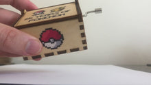 Load and play video in Gallery viewer, 25 Years of Pokemon Hand-cranked Wooden Music Box
