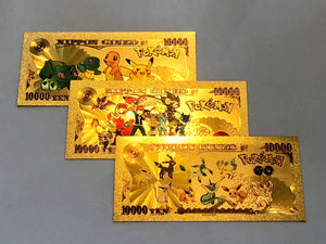 Bundle (x3) Custom Metal Pokemon Money Cards