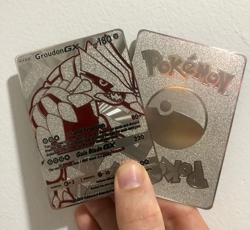 Groudon Full Art Custom Metal Pokemon Card