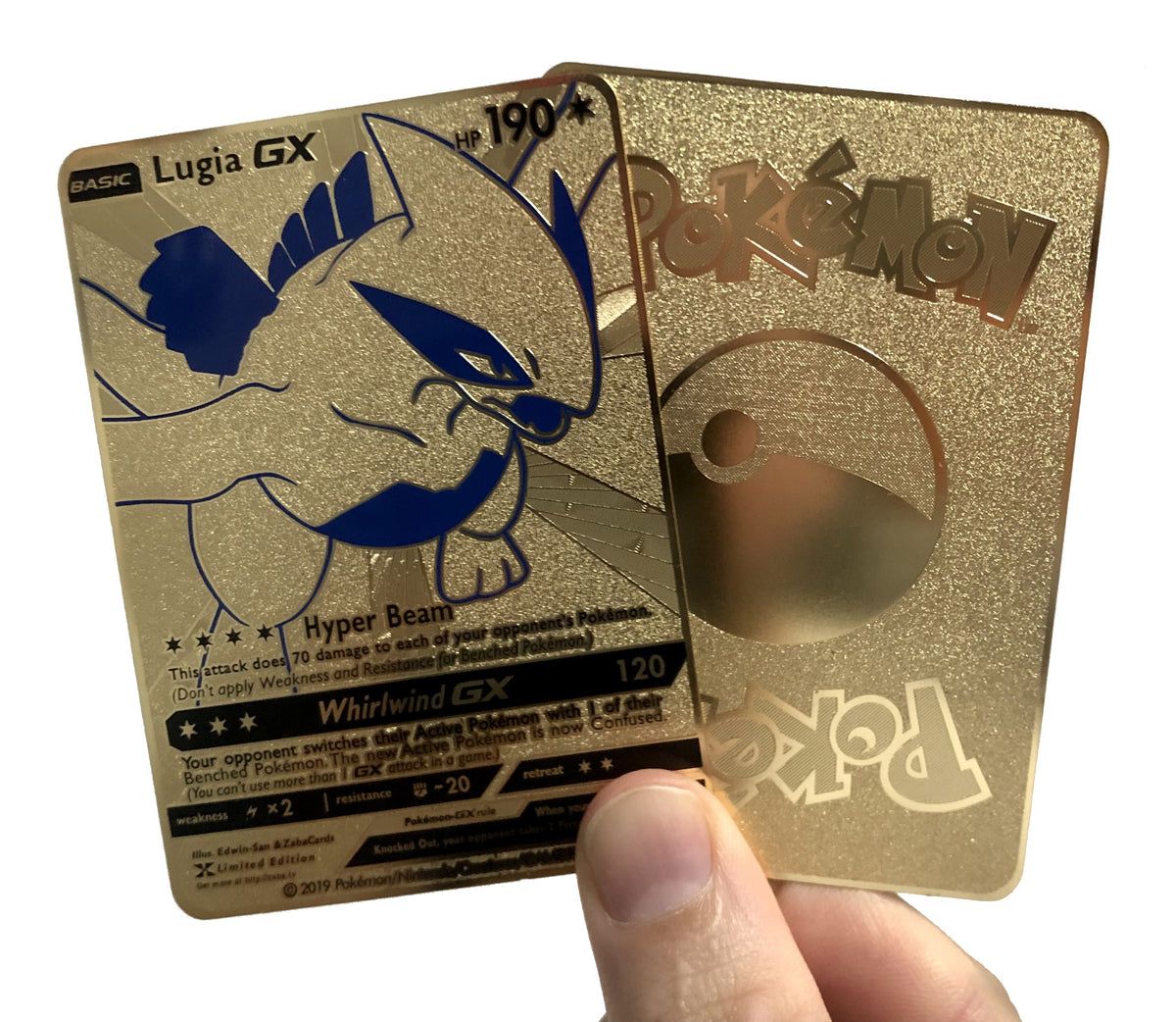 Ho-oh and Lugia GX Full Art Gold Metal Pokemon Card Custom -  Israel