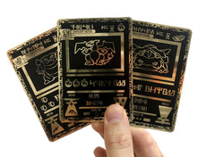 Load image into Gallery viewer, Ancient Charizard, Blastoise &amp; Venusaur Custom Metal Pokemon Cards
