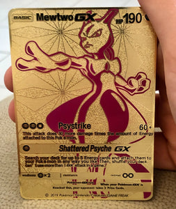 Mewtwo GX Full Art Custom Metal Pokemon Card