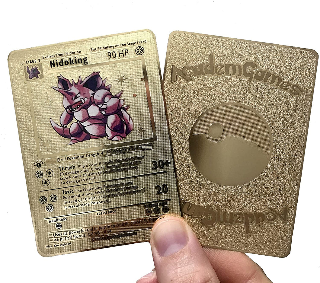 Nidoking Base Set Custom Metal Pokemon Card