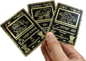 Ancient Raikou, Suicune & Entei Custom Metal Pokemon Cards