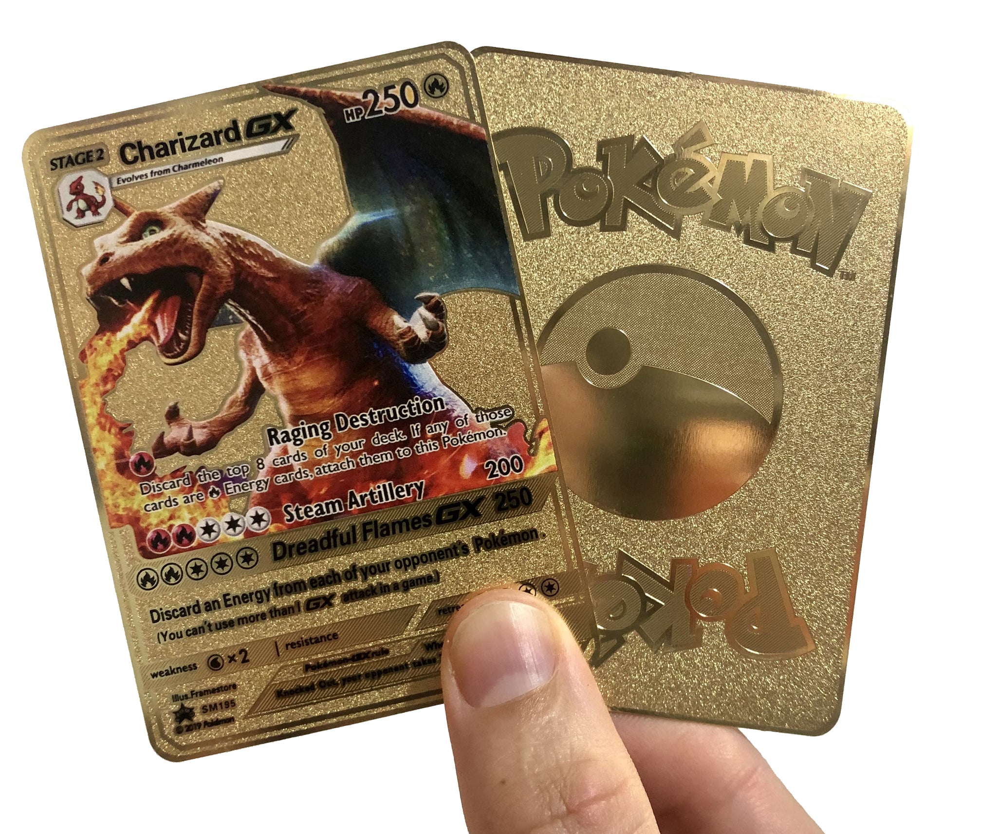 Charizard GX - SM195 Gold Metal Pokemon Card – AcademGames