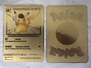 Detective Pikachu Custom Metal Pokemon Card