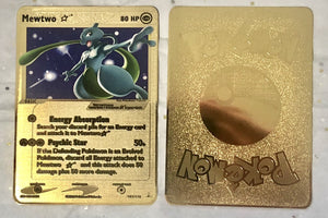 Mewtwo Gold Star Custom Metal Pokemon Card
