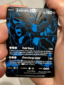 Zekrom GX Full Art Custom Metal Pokemon Card