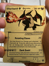 Load image into Gallery viewer, Gold Star Charizard Custom Metal Pokemon Card
