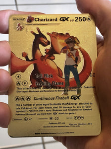 Dark Charizard & Trainer Custom Metal Pokemon Card