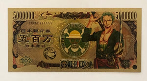Zoro Custom Metal One Piece Money Card
