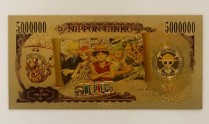 one piece anime gold money card