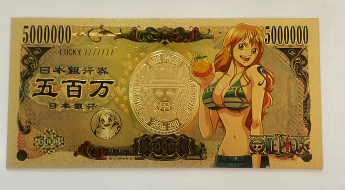 nami one piece anime gold card