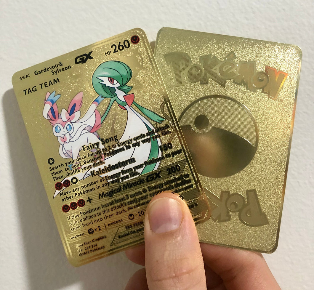 Gardevoir & Sylveon GX Custom Metal Pokemon Card