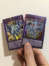 Load image into Gallery viewer, Set of 2 Blue-Eyes White Dragon Cards Custom Prismatic Rare Yugioh Cards

