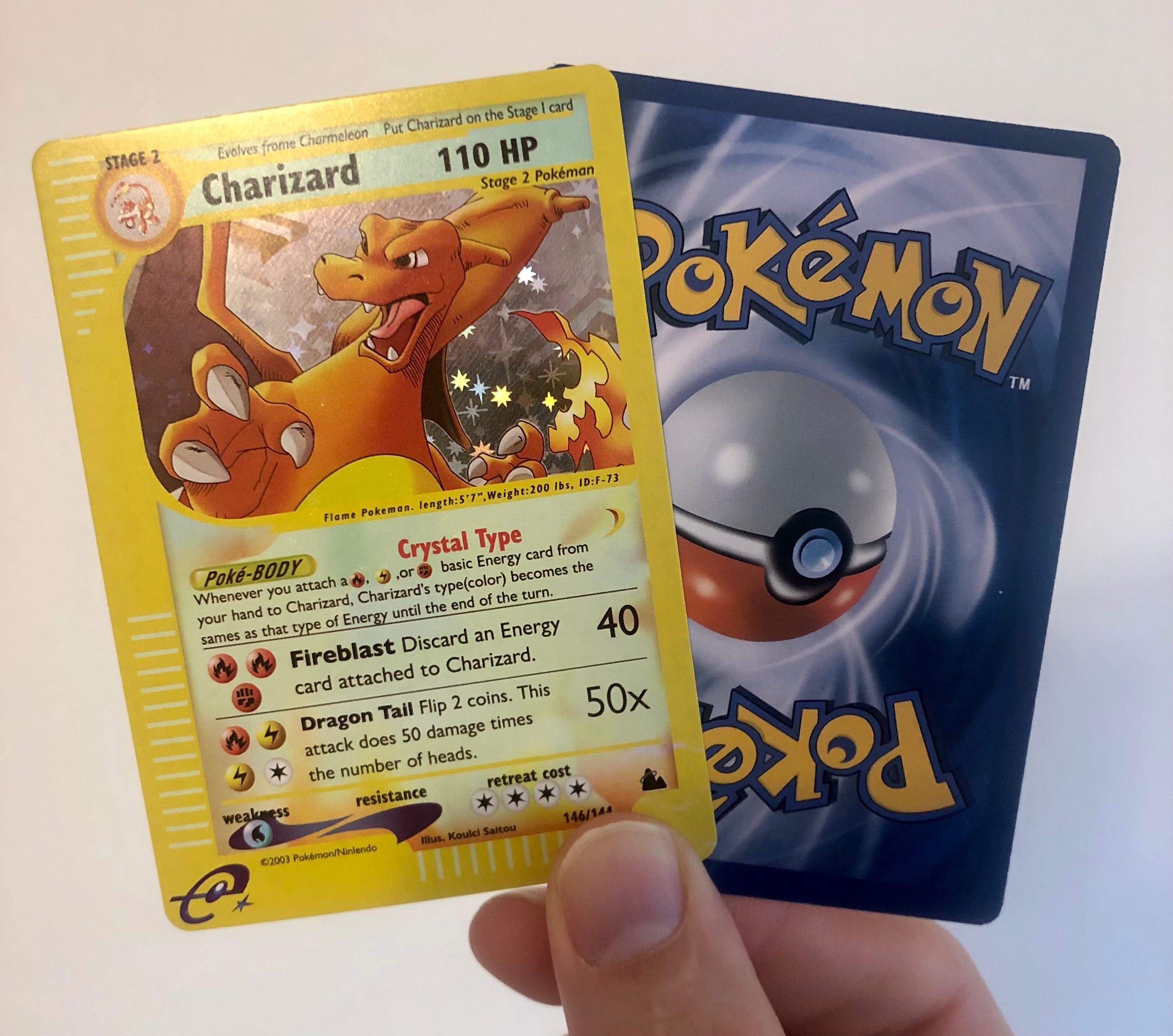 Skyridge Charizard Crystal Holographic Custom Pokemon Card Skyridge Charizard Crystal Holographic Custom Pokemon Card