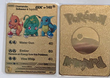 Load image into Gallery viewer, Charmander, Bulbasaur, Squirtle GX Custom Metal Pokemon Card
