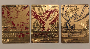 Moltres, Articuno & Zapdos Full Art Custom Metal Pokemon Card