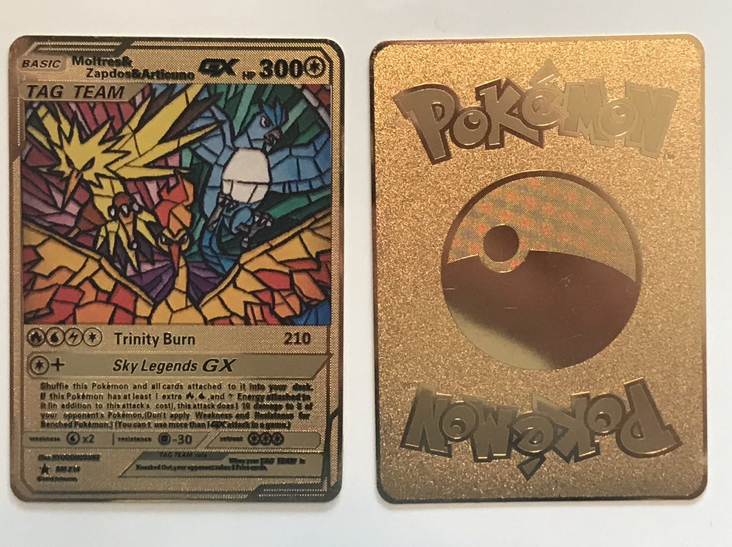 Pokemon ARTICUNO GX Gold Metal Card 