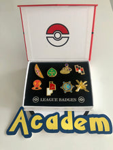 Load image into Gallery viewer, Pokemon Kalos (Gen 6) Set of 8 Gym Badges with Pokeball Box
