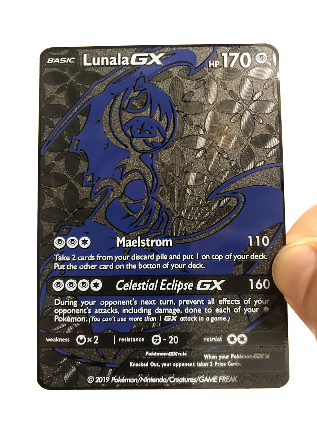 Lunala GX Metal Pokemon Card – AcademGames