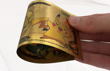 Load image into Gallery viewer, Pikachu, Eevee, Squirtle, Bulbasaur and Charmander Custom Metal Pokemon Money Cards
