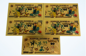 Pikachu, Eevee, Squirtle, Bulbasaur and Charmander Custom Metal Pokemon Money Cards