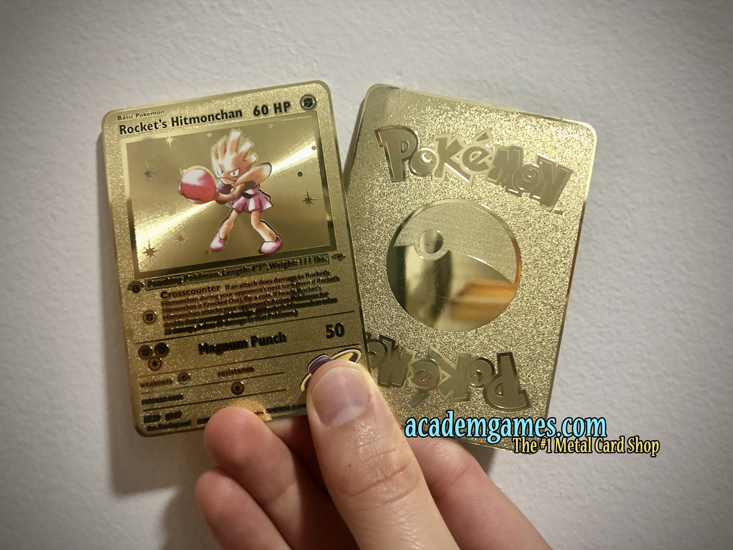 Rocket's Hitmonchan 1st Edition Metal Pokemon Card