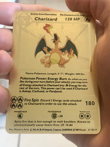 Fire Breathing Charizard Custom Metal Pokemon Card