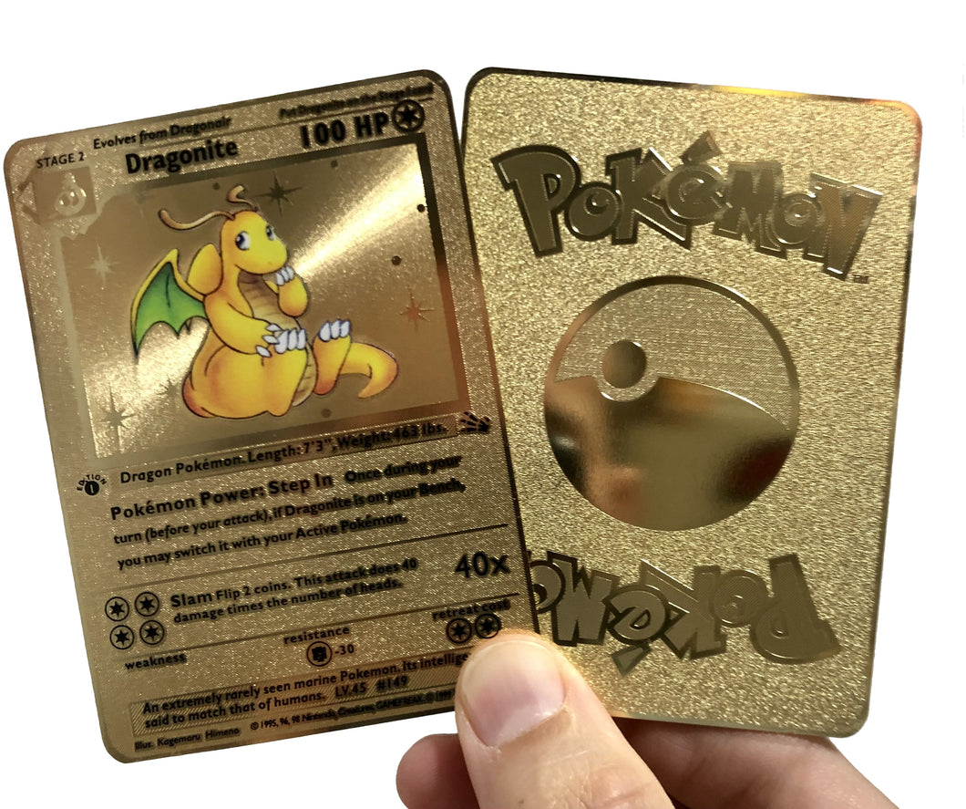 Dragonite Fossil 1st Edition Metal Pokemon Card