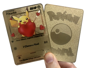Valentines Day Pikachu Custom Metal Pokemon Card