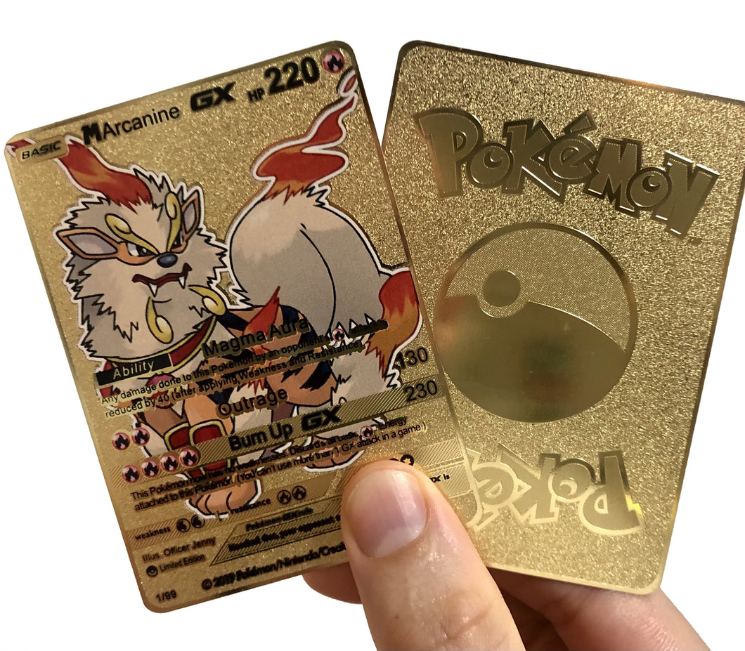Mega Arcanine Custom Metal Pokemon Card