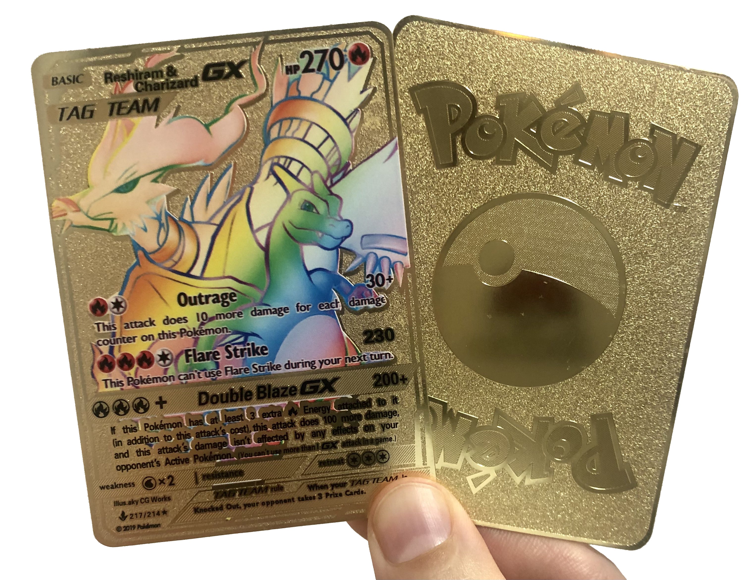 Reshiram & Charizard GX TAG TEAM - 217/214 - Rare Rainbow Card