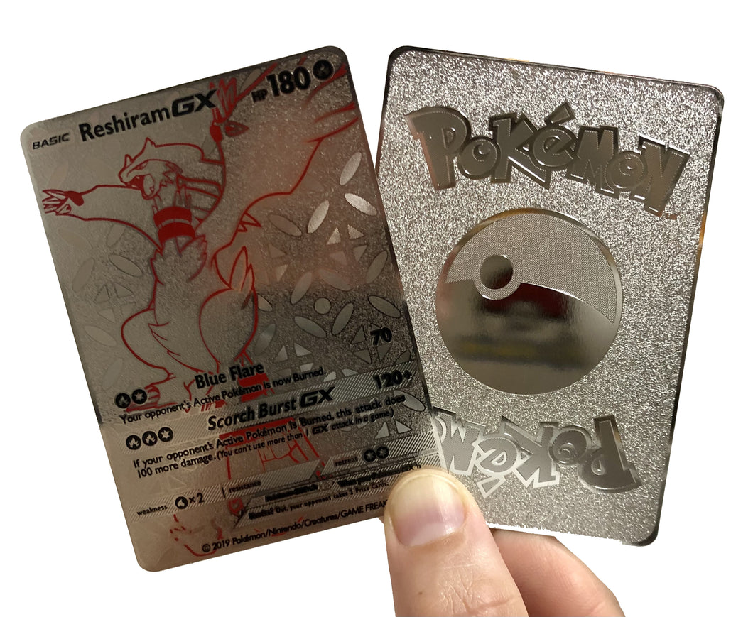 Reshiram Full Art Custom Metal Pokemon Card