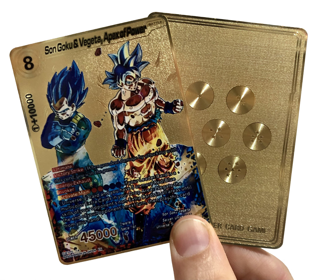 Son Goku & Vegeta Appex of Power Custom Metal Dragonball Super Card